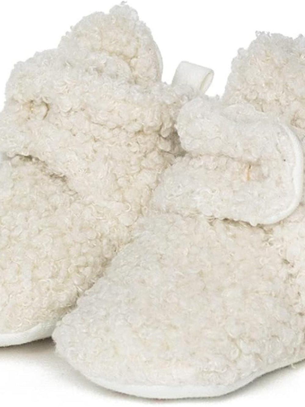 Robeez Cream ivory Sherpa no slip Baby Booties